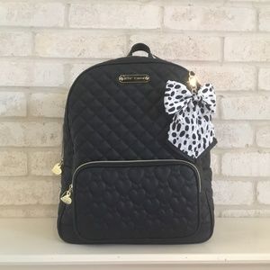 Betsey Johnson Large Black Backpack New
